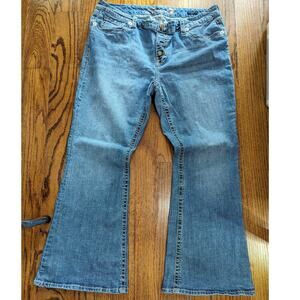 Seven7 Luxe Womens Blue Denim Flare Jeans Sz 22